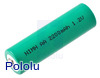 Rechargeable NiMH AA Battery: 1.2 V, 2200 mAh, 1 cell